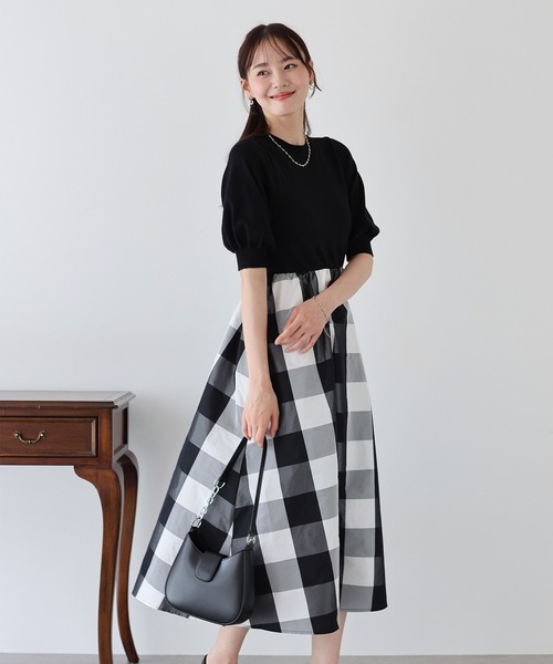 「BLUEEAST」 半袖ワンピース MEDIUM ブラック レディース_画像6