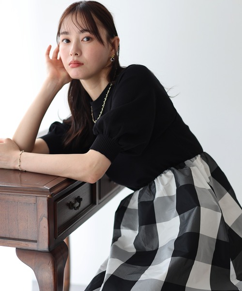 「BLUEEAST」 半袖ワンピース MEDIUM ブラック レディース_画像9