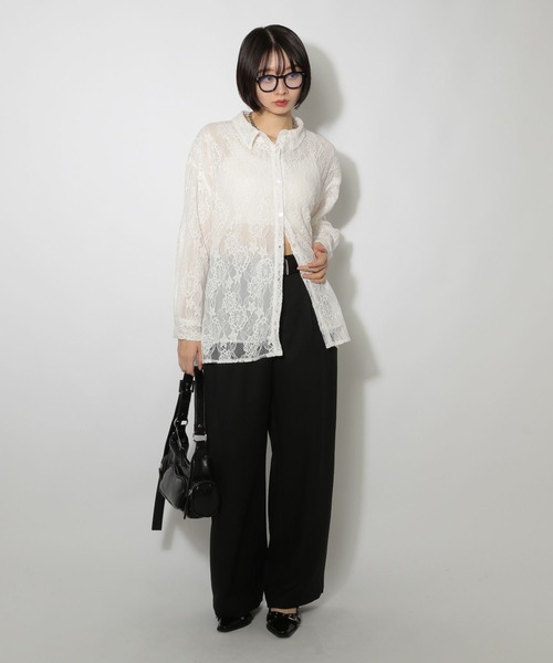PAGEBOY（ページボーイ） ブラウス シャツ ウインターレースシャツ