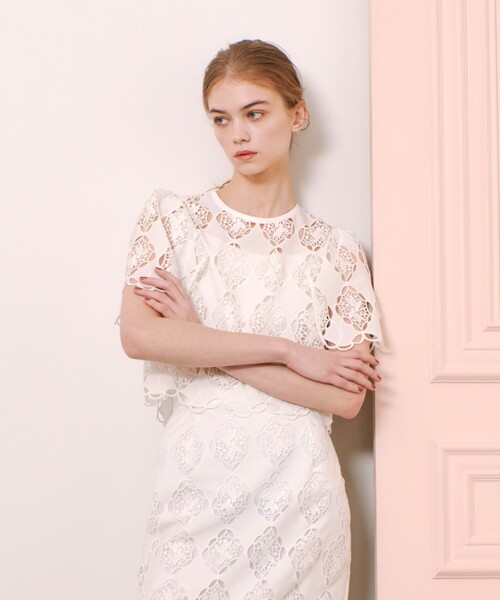 「LOULOU WILLOUGHBY」 半袖ブラウス 2 ホワイト レディース_画像2