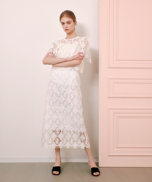「LOULOU WILLOUGHBY」 半袖ブラウス 2 ホワイト レディース_画像4