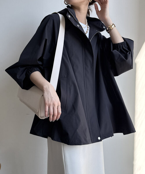 DOUDOU 長袖 ブルゾン アウター ジャケット シアー ブラック DouDou（ドゥドゥ）の「シアーブルゾン（ブルゾン）」 - WEAR