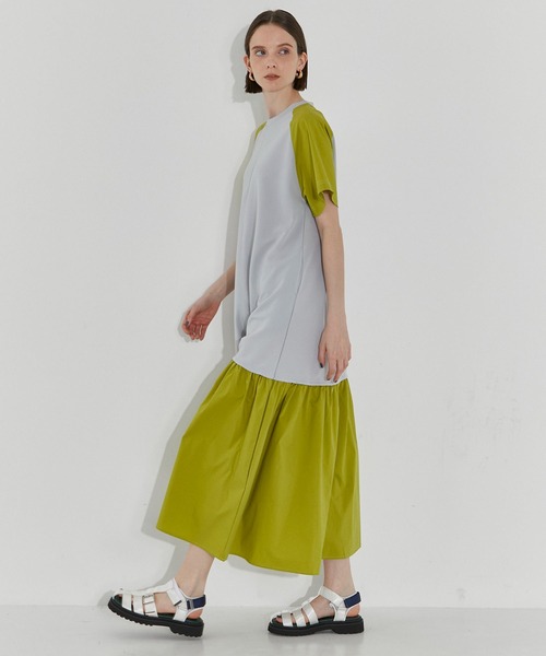 「CITY TOKYO」 半袖ワンピース 2 モカ レディース_画像3