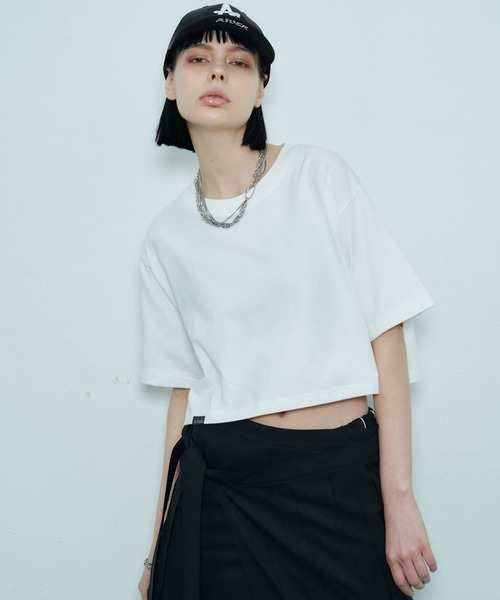 「AIVER」 半袖カットソー LARGE ホワイト レディース_画像2