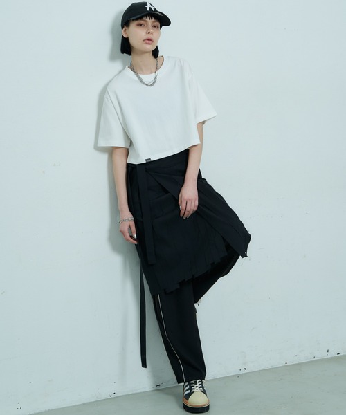 「AIVER」 半袖カットソー LARGE ホワイト レディース_画像7