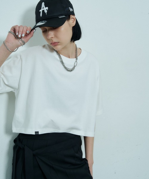 「AIVER」 半袖カットソー LARGE ホワイト レディース_画像9