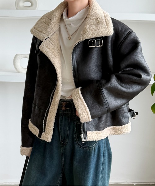 Maison Calme レザージャケット ライダース ヴィンテージショート