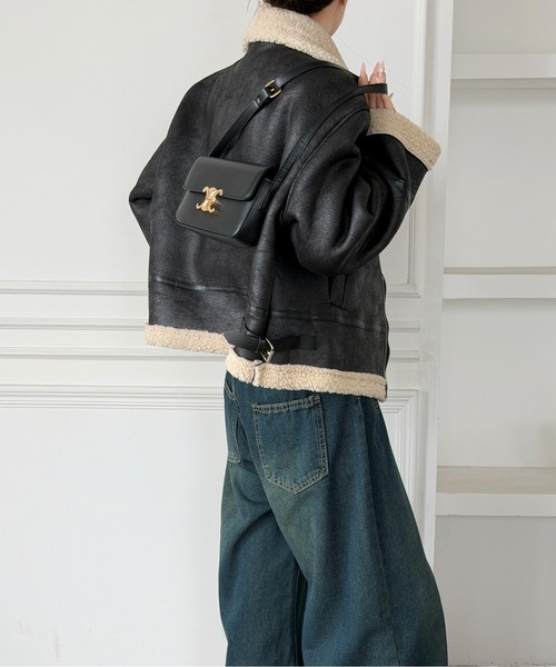 Maison Calme レザージャケット ライダース ヴィンテージショート