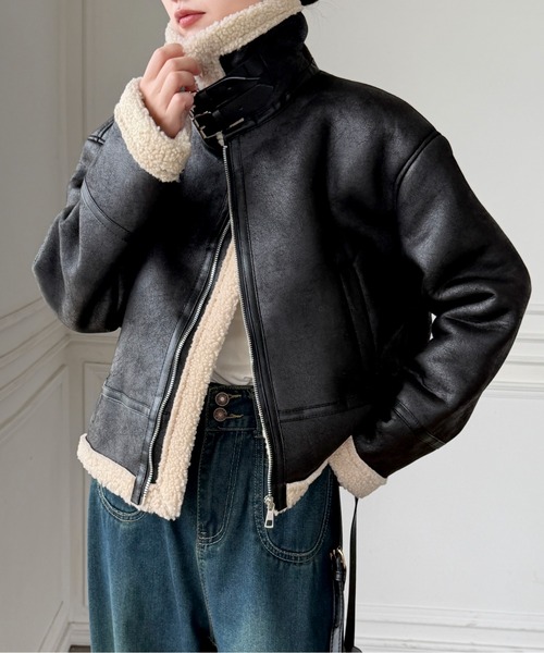 Maison Calme レザージャケット ライダース ヴィンテージショート