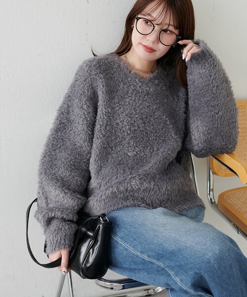 Discoat（ディスコート） ニット セーター プードルVネックプル