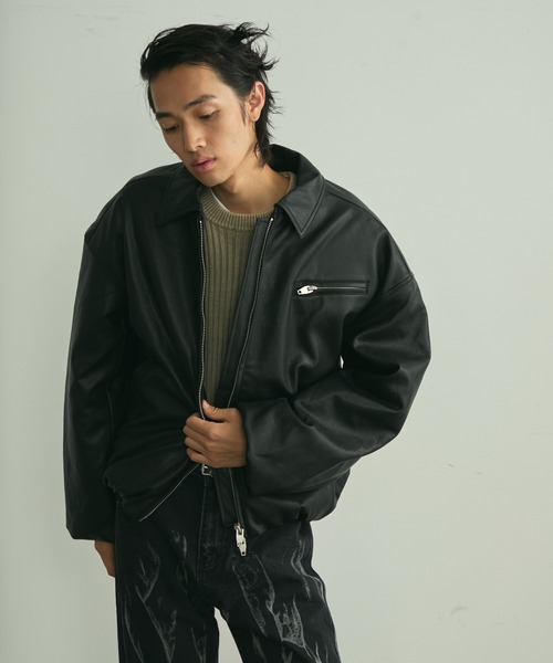 ECO LEATHER THERMO PUFFジャケット　ダウン　ライダース searoomlynn ECO LEATHER THERMO PUFFジャケット searoomlynn ECO