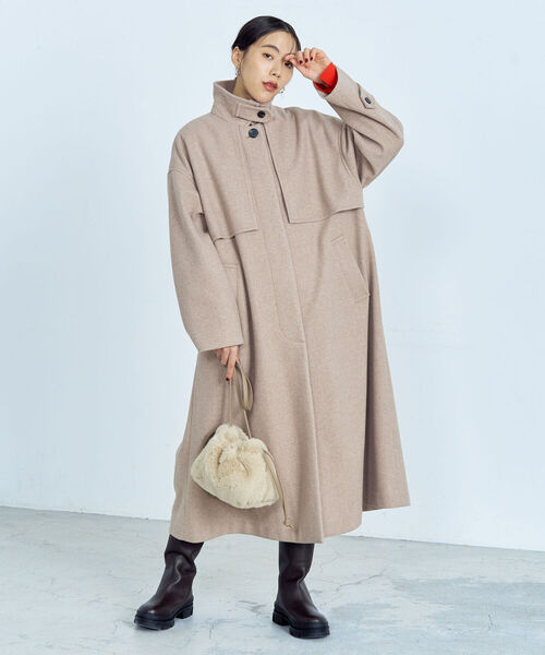 【美品】na.e ナエ　コート　ウールコート　ジレ　ベージュ　トープ　エトゥープ 美品】na.e ナエ コート ウールコート ジレ ベージュ トープ