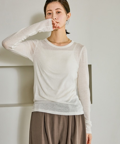 LAKOLE（ラコレ） tシャツ 起毛シアー長袖 / 608849 レディース