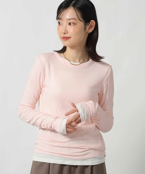 LAKOLE（ラコレ） tシャツ 起毛シアー長袖 / 608849 レディース