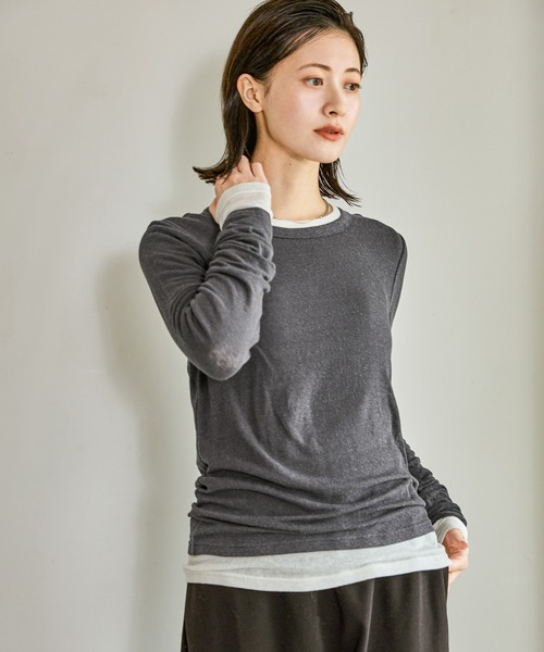 LAKOLE（ラコレ） tシャツ 起毛シアー長袖 / 608849 レディース