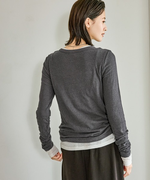 LAKOLE（ラコレ） tシャツ 起毛シアー長袖 / 608849 レディース