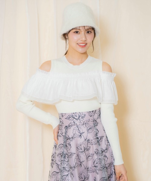 「WILLSELECTION」 長袖ニット FREE パープル レディース_画像2