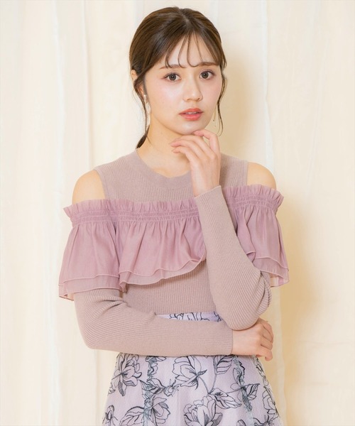 「WILLSELECTION」 長袖ニット FREE パープル レディース_画像5