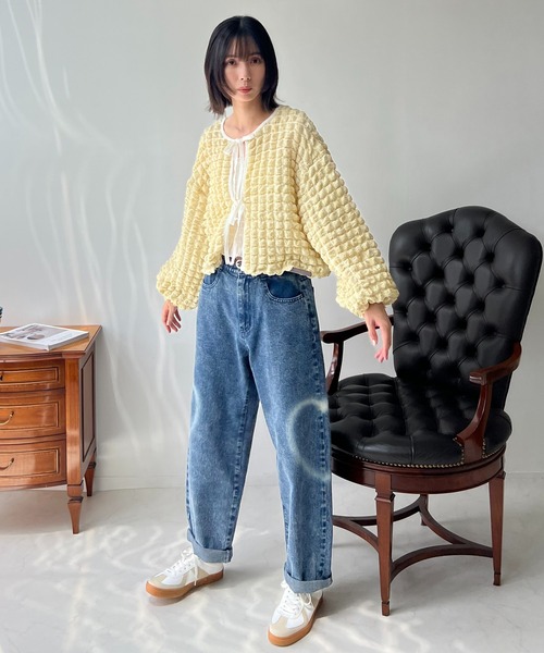 「AS KNOW AS plus」 カーディガン FREE アイボリー レディース_画像5