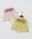 ベビー服 ロンパース 花柄ボリュームチュールカ...の詳細画像3