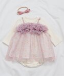 ベビー服 ロンパース 花柄ボリュームチュールカ...の詳細画像4
