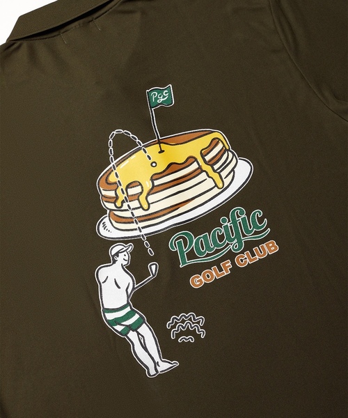 「Pacific GOLF CLUB」 半袖ポロシャツ X-SMALL オリーブ メンズ_画像7
