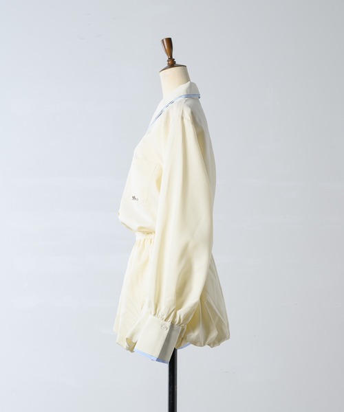Lallana（ララーナ） シャツワンピース Layered Collar Balloon Shirt