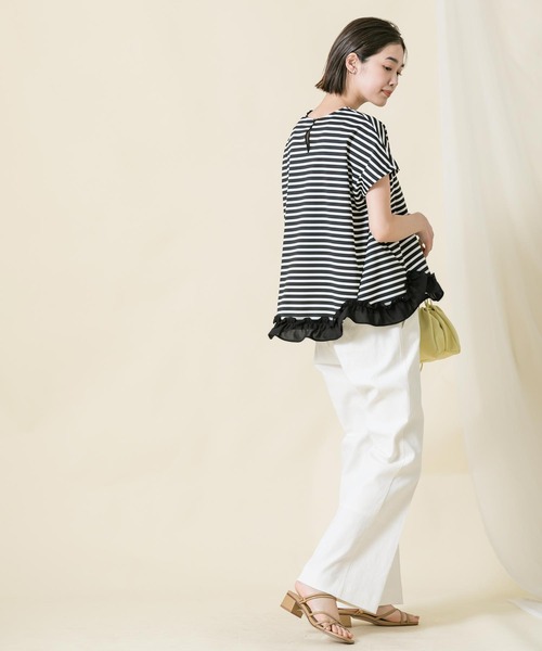 「Gready Brilliant」 ノースリーブトップス 38 ホワイト×ブラック レディース_画像5