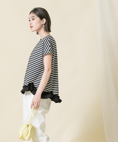 「Gready Brilliant」 ノースリーブトップス 38 ホワイト×ブラック レディース_画像9
