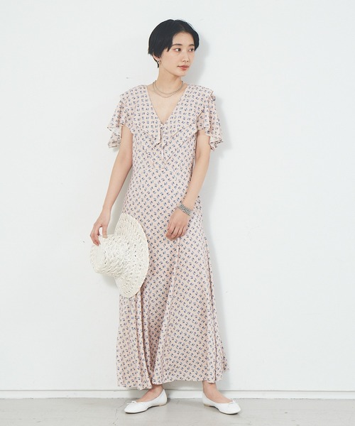 「Rouge vif」 半袖ワンピース 36 ブルー レディースの画像