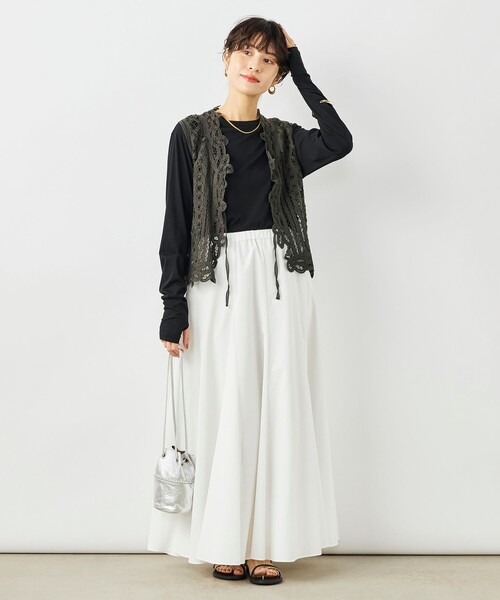 NOLLEY'S（ノーリーズ） ベスト ジレ 「手洗い可能」バテンレースジレ