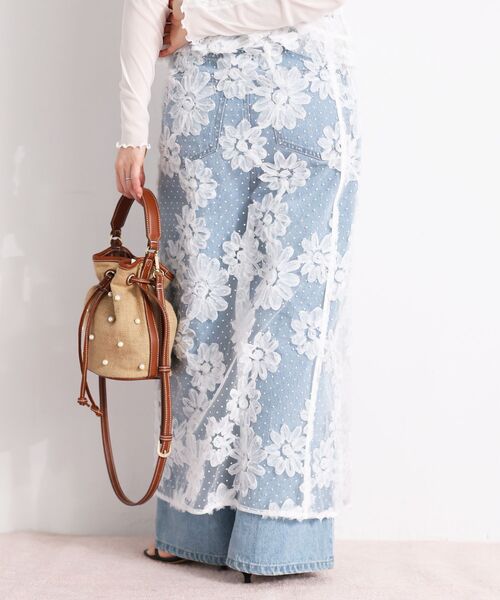 スカート TORRAZZO DONNAフローラルレースラップスカート