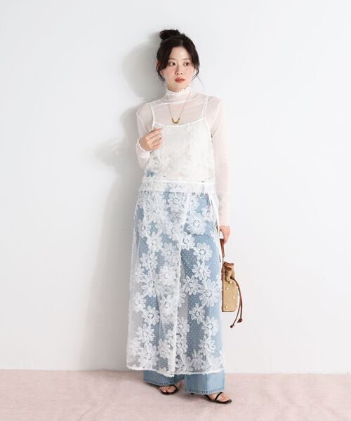 スカート TORRAZZO DONNAフローラルレースラップスカート