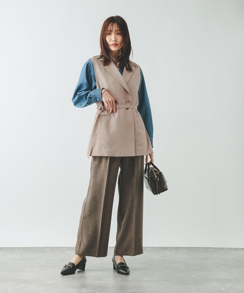 GLOBAL WORK（グローバルワーク） ベスト ジレ お手入れラクラク