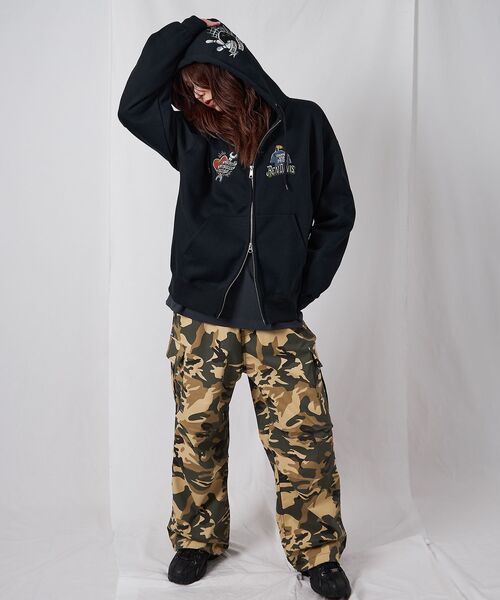 「BEN DAVIS」 ジップアップパーカー MEDIUM アッシュグレー メンズ_画像2