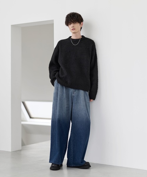 「ETELIO」 長袖ニット X-LARGE ブラック メンズ_画像6