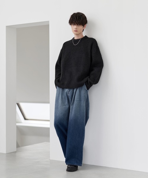 「ETELIO」 長袖ニット X-LARGE ブラック メンズ_画像7