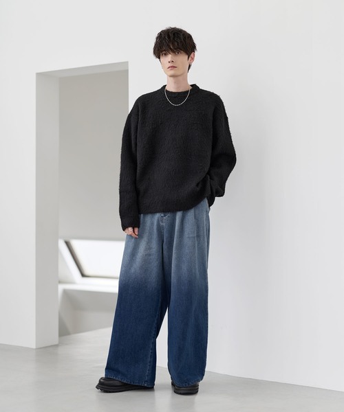 「ETELIO」 長袖ニット X-LARGE ブラック メンズ_画像9