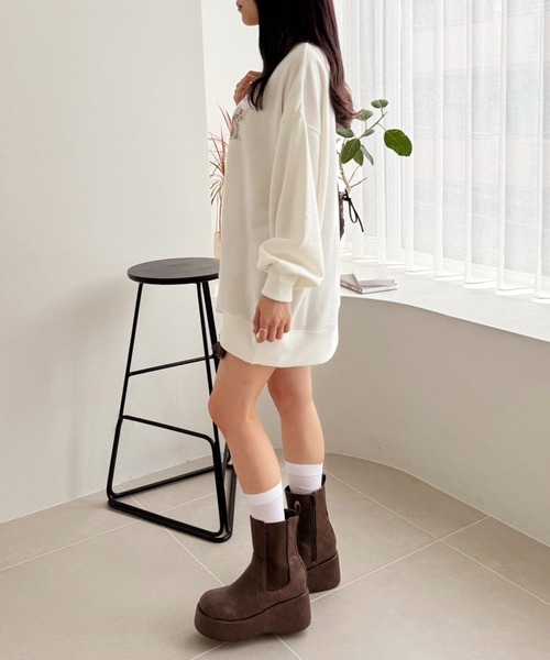 「one after another NICE CLAUP」 スウェットカットソー FREE 杢グレー レディース_画像7