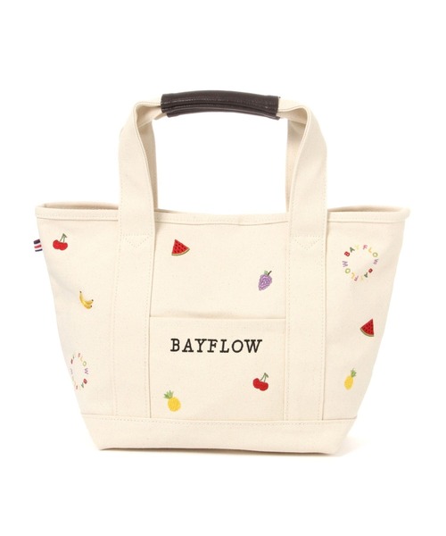 BAYFLOW（ベイフロー） トートバッグ 「A4サイズ収納可」フルーツ刺繍