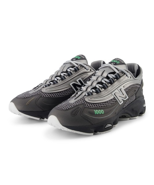 「New Balance」 ローカットスニーカー 27.5cm ブラック×シルバー メンズの画像
