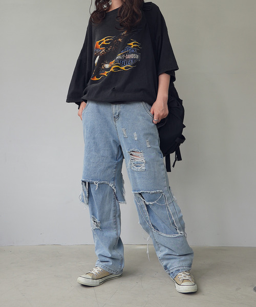 「c.u.l」 デニムパンツ L ブルー レディース_画像3