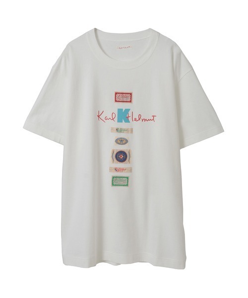 Karl Helmut tシャツ ロゴプリント＆ネームワッペン使いTシャツ メンズ