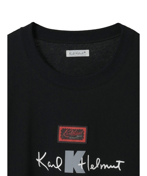 Karl Helmut tシャツ ロゴプリント＆ネームワッペン使いTシャツ メンズ