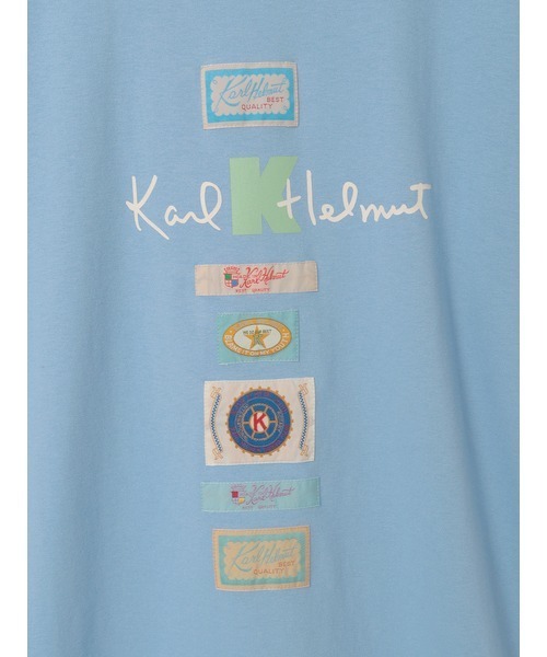 Karl Helmut tシャツ ロゴプリント＆ネームワッペン使いTシャツ メンズ