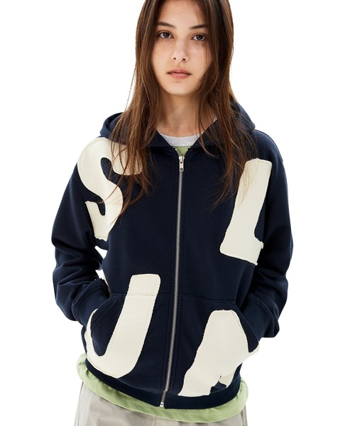 【週末限定SALE】SUNLOVE ジップアップパーカー ネイビー SUNLOVE（サンラブ） パーカー Capital Zip Up Hoodie レディース