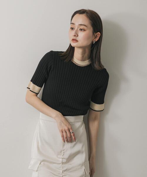 「SENSE OF PLACE by URBAN RESEARCH」 半袖ニット ONE グレー レディース_画像2