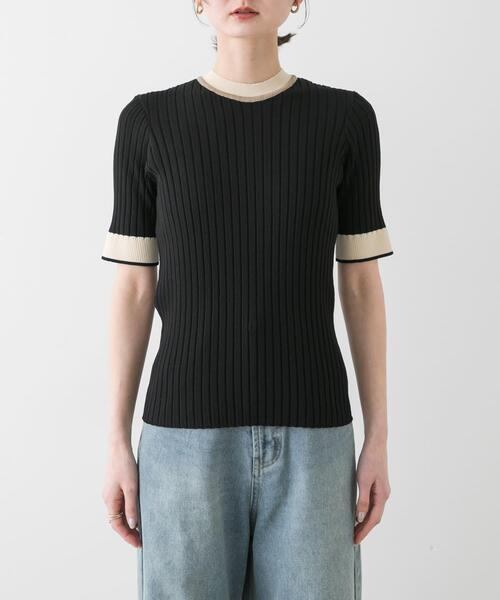 「SENSE OF PLACE by URBAN RESEARCH」 半袖ニット ONE グレー レディース_画像6