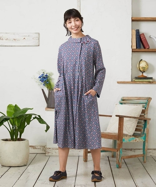「Jocomomola」 長袖ワンピース 40 グリーン レディース_画像10