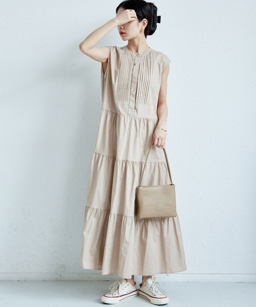 「MAISON DE THERESE」 ノースリーブワンピース FREE ベージュ レディース_画像4